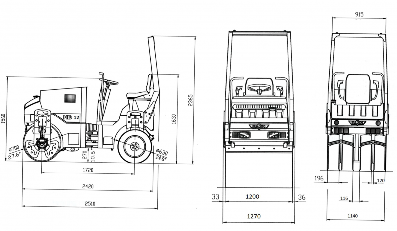 Compacteur mixte HAMM HD 12 K complet