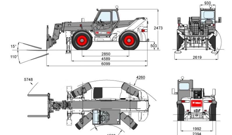 Élévateur télescopique BOBCAT T40/140 14 M 4 T complet