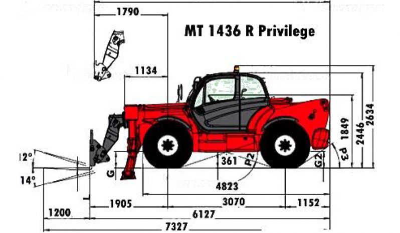 Élévateur télescopique Manitou MT 1436 R complet