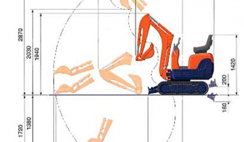 Mini pelle KUBOTA K008-3 800 kg complet