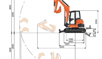 Mini pelle KUBOTA U55-3 6t complet